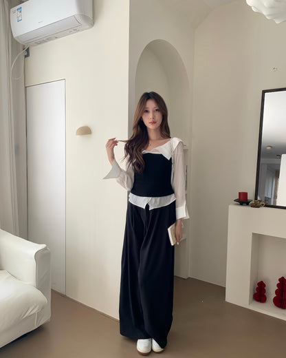 成熟恤衫假兩件上衣