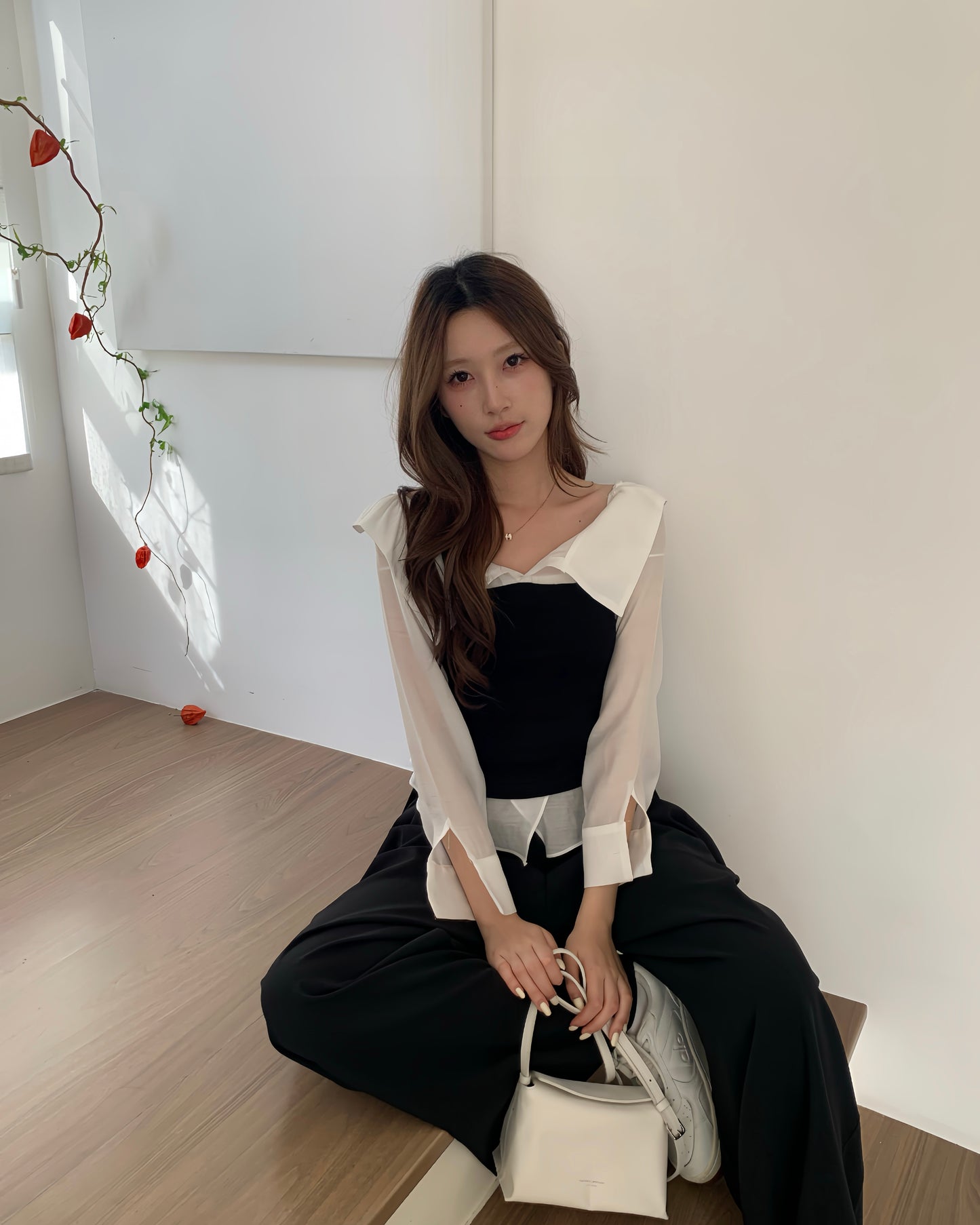 成熟恤衫假兩件上衣